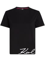 Karl Lagerfeld t-shirt en coton biologique à logo imprimé - Noir - thumbnail