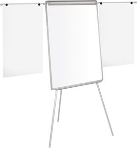 Q-CONNECT flipchart, magnetisch, met 2 uitschuifbare papierhouders, grijs