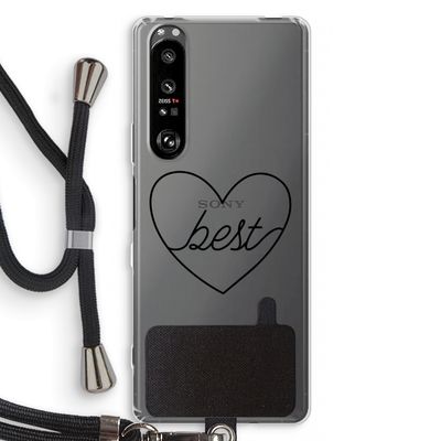 Best heart black: Sony Xperia 1 III Transparant Hoesje met koord