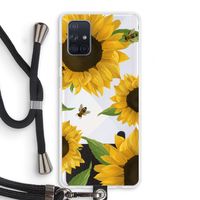 Sunflower and bees: Samsung Galaxy A71 Transparant Hoesje met koord