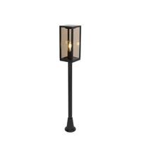 QAZQA Staande buitenlamp zwart met smoke 100 cm IP44 - Charlois - thumbnail