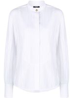 Balmain chemise rayée à col montant - Blanc