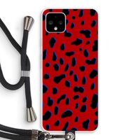 Red Leopard: Pixel 4 XL Transparant Hoesje met koord Red Leopard: Pixel 4 XL Transparant Hoesje met koord