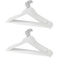 Kledinghanger - 10x - hout - wit - 45 cm - kledinghanger set