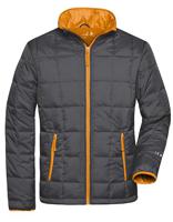 James & Nicholson JN1035 Men´s Padded Light Weight Jacket - /Carbon/Orange - XL
