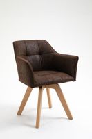Design stoel LOFT antiek bruin draaiframe van massief beukenhout met armleuning - 42389 - thumbnail