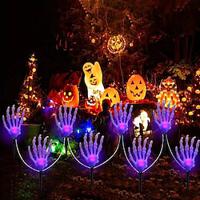 1 set zonne-energie halloween spook hand plug-in lichten 8 leds paars licht binnenplaats gazon tuinpad decoratie halloween vakantie griezelige sfeer decoratieverlichting Lightinthebox