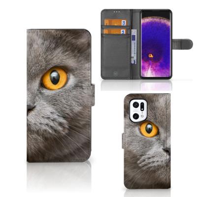Telefoonhoesje | Met pasjeshouder | OPPO Find X5 Pro Britse Korthaar