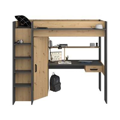 Hoogslaper Mike - eikenkleur - 178,3x116,4x204,4 cm - Leen Bakker