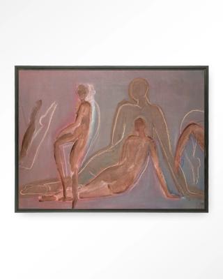 Urban Cotton Wandkleed 'Line Of Action Study' 145 x 190cm in Floating Frame - black