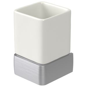 Bekerhouder Haceka Aline Brushed 7,4x11,4 cm Keramiek Geborsteld Zilver