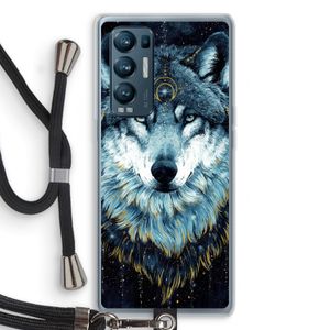 Darkness Wolf: Oppo Find X3 Neo Transparant Hoesje met koord