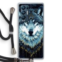 Darkness Wolf: Oppo Find X3 Neo Transparant Hoesje met koord
