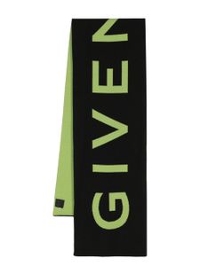 Givenchy écharpe en laine à logo intarsia - Noir