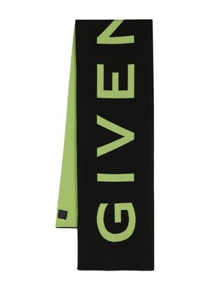 Givenchy écharpe en laine à logo intarsia - Noir