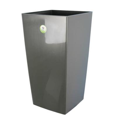 RIVIERA Nuance bloempot - Vierkant - 38 x 38 x H 69 cm - Glitterig grijs