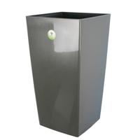 RIVIERA Nuance bloempot - Vierkant - 38 x 38 x H 69 cm - Glitterig grijs