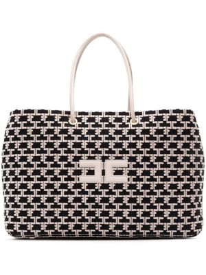 Elisabetta Franchi sac cabas à logo appliqué - Tons neutres