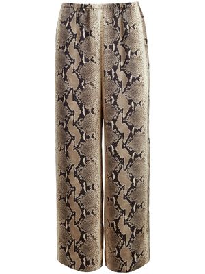 KHAITE pantalon court Mindy à imprimé peau de serpent - Noir