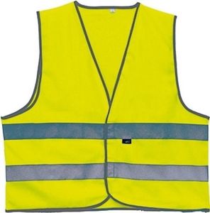 4-act veiligheidshesje 2 strepen unisex geel maat l
