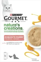 GOURMET Nature's Creations Puree met Zalm en een vleugje Wortel kattensnacks 5x10g