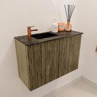 Toiletmeubel Mondiaz Joya Dlux | 60 cm | Meubelkleur Dusk | Faye wastafel Lava Wasbak Links | 1 kraangat