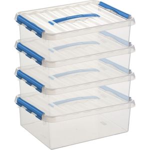 6x Opberg boxen/opbergdozen 10 liter 38 x 30 x 12 cm kunststof