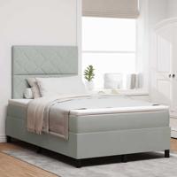 Boxspring bed met matras Lichtgrijs 120 x 190 cm Fluweel