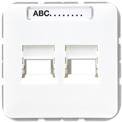 Jung CD500 RJ45 inbouwset met draagframe en inzetplaat creme