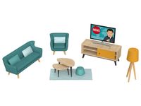 Playtive Houten poppenhuis-meubels / poppen (Woonkamer) - thumbnail