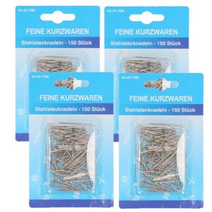 Kopspelden/steekspelden - 600x stuks - zilver - 30 mm - hobby naaispelden