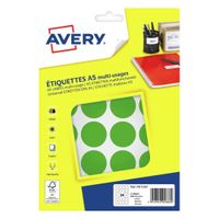 Avery PET30V ronde markeringsetiketten, diameter 30 mm, blister van 240 stuks, groen
