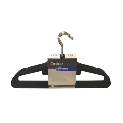 Kledinghangers Mondex Zwart Plastic Fluweel 10 Stuks (42 cm)