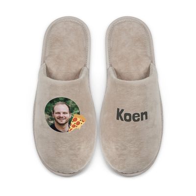 Pantoffels bedrukken - Beige - Maat 36-38