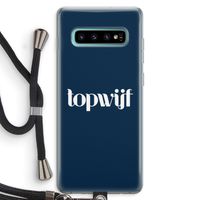 Topwijf Navy: Samsung Galaxy S10 Plus Transparant Hoesje met koord