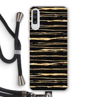 Gouden strepen: Samsung Galaxy A70 Transparant Hoesje met koord