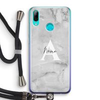 Ivory Marble: Huawei P Smart (2019) Transparant Hoesje met koord