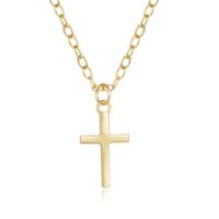 Elenza Goudkleurige Ketting met Klassiek Kruis in 925 Sterling Zilver