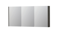 INK SPK2 spiegelkast met 3 dubbelzijdige spiegeldeuren, 6 verstelbare glazen planchetten, stopcontact en schakelaar 160 x 14 x 73 cm, gerookt eiken - thumbnail