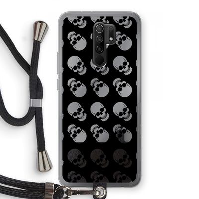Musketon Skulls: Xiaomi Redmi 9 Transparant Hoesje met koord