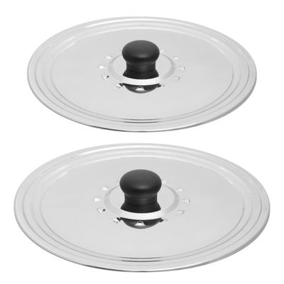 Set van 2x stuks universele RVS spatdeksel/pannendeksel met stoomuitlaat