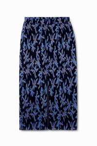 Gebreide midi-rok met print - BLUE - XS