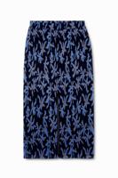 Gebreide midi-rok met print - BLUE - XS - thumbnail