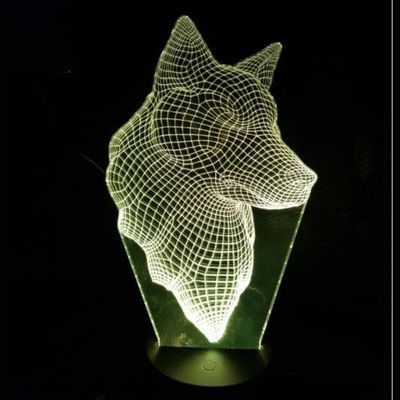 3D LED LAMP - WOLF - Ontwerp-zelf.nl