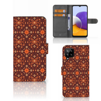 Samsung Galaxy A22 4G | M22 Telefoon Hoesje Batik Brown - thumbnail