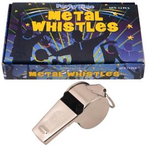 Henbrandt Metalen scheidsrechter fluitjes - 12x stuks - 5.5 cm - zilver
