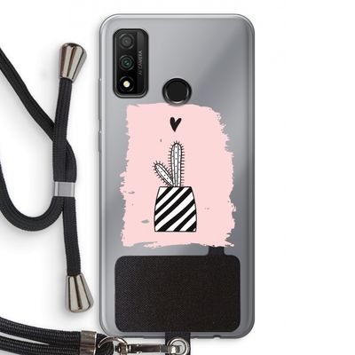 Zwart-wit cactus: Huawei P Smart (2020) Transparant Hoesje met koord