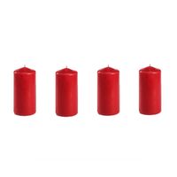 Pakket van 4x stuks stompkaarsen rood 10 cm 16 branduren