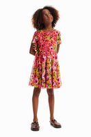 Jurk met tule en bloemen - RED - 9/10