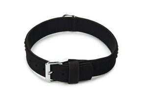 Beeztees buffalo - halsband hond - leer - zwart - 65 cm